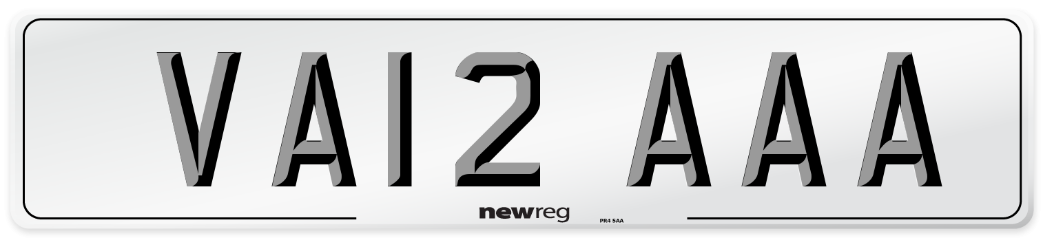 VA12 AAA Number Plate from New Reg
